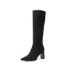 DREAM PAIRS Women   s Classic Knee High Block Boots