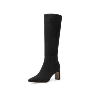 DREAM PAIRS Women   s Classic Knee High Block Boots
