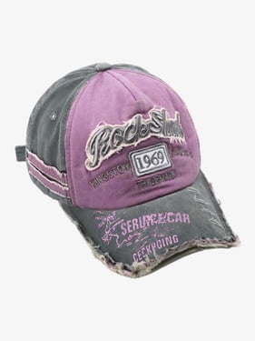 Thesupermade Retro Letter Denim Cap - 2136 - Pink / One Size