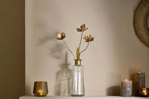 nkuku San Stem Floral | Decorative Accessories | One Size | Antique Brass