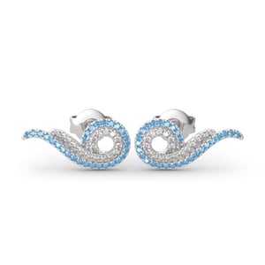 Jeulia "Cloud from Field Sky" Sterling Silver Earrings