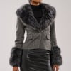 AKIRA I See London Fur Trim Blazer | Size Large