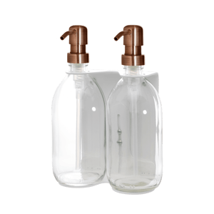 White Double Wall Mounted Soap Dispenser
