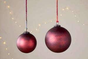 nkuku Oko Giant Bauble | Christmas Decorations | Large | Matt Bordeaux