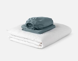 QE Home 3-Piece Crib-Sized Bamboo Cotton Bedding Bundle - Spruce, RDS Certified, Green