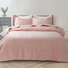 QE Home Rainbows Velvet Quilt Set, Geometric, Pink, King
