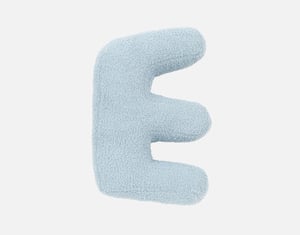 QE Home Alphabet Letter Cushion in E, Light Blue