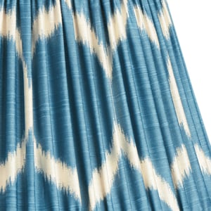 35cm straight empire shade in Turkish blue Yoda printed silk ikat