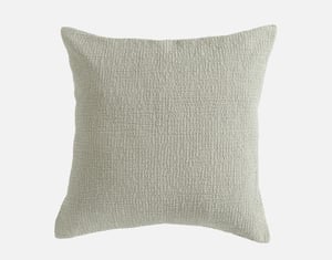 QE Home Crinkle Euro Sham in Sage, Green, 25" x 25"