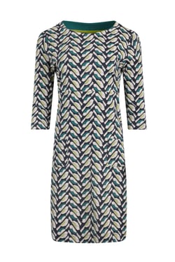 Weird Fish Starshine Organic Cotton Jersey Dress Cedar Green Size 12
