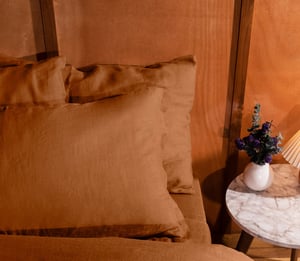 Heritage Linen Pillowcase Set - King / Terracotta