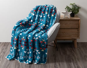 QE Home Southwest Throw in Deep Sea, Geometric, Blue