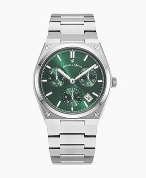 Horizon Gents 41mm Multifunction-date Silver-tone Green dial Stainless steel swiss watch - 41 mm
