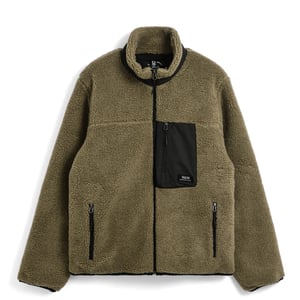 Taion Mountain W-Zip Boa Hi Neck Jacket Dark Beige / Black