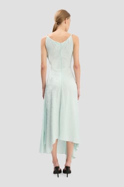 Victoria Beckham Posy Midi Dress In Aquamarine - 6 - Womens