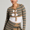 AKIRA Say Less Long Sleeve Sweater Top | Brown | Size Small