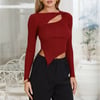 Off To Work Long Sleeve Top Wine