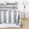 Alpine Queen Cotton Blanket   Grey /  Ivory