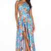 Lush Fields Midi Dress Blue