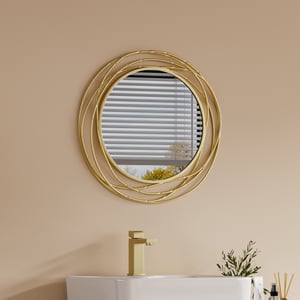 Modern Luxury Large Round Gold Bathroom Mirror 60cm x 60cm