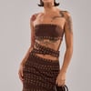 AKIRA Partys Here Suede Cutout Mini Dress | Brown | Size 1X