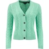 Weird Fish Constance Cable Knit Cardigan Apple Mint Size 16