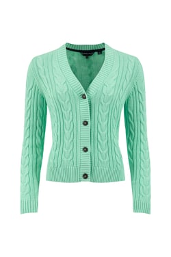 Weird Fish Constance Cable Knit Cardigan Apple Mint Size 8