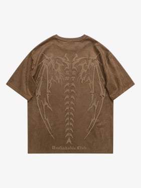 Thesupermade Skeleton Vintage T-shirt - 1642 - Brown / XL