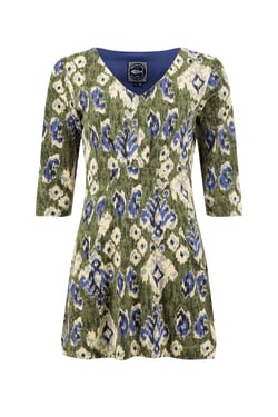 Weird Fish Arielle Printed Jersey 3/4 Sleeve Tunic Artichoke Size 12