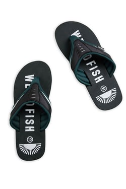 Weird Fish Columbia Branded Flip Flops Washed Black Size 9