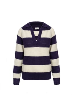 Pendle Jumper in Damson & Ecru