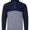 Weird Fish Gable 1/4 Zip Striped Macaroni Rich Navy Size L
