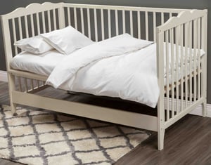 QE Home Bamboo Cotton Crib in Sized Duvet Cover, Bamboo Cotton in White