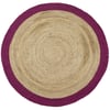 Jute Border Rug Raspberry - 150cm Circle