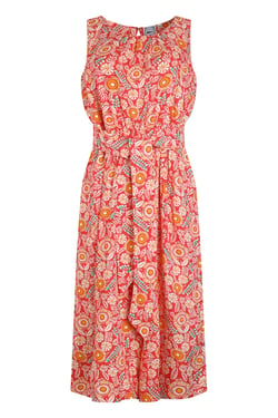 Weird Fish Nalani Printed Viscose Jumpsuit Tango Red Size 16
