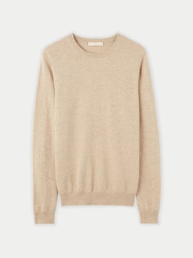Organic Color Cashmere Essential Crewneck Sweater - 2XL / warm grey / WK01-1000