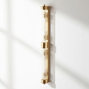Rodtastic IP44 wall light in brass with glass rods