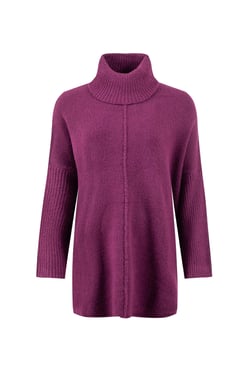 Weird Fish Carolyn Roll Neck Tunic Jumper Beet Size 8