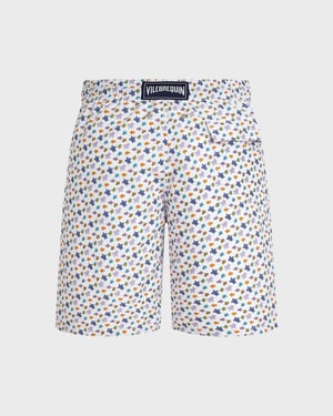 Vilebrequin - Men Long Swim Shorts Micro Ronde Des Tortues - Swimwear - Okoa - White - Size XXL