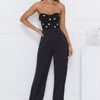 Shimmer Luxe Strapless Jumpsuit Black