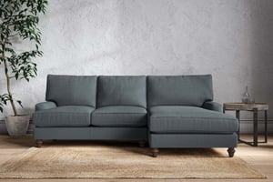 nkuku Marri Large Right Hand Chaise Sofa | Make To Order | Brera Linen Dusk | No Colour