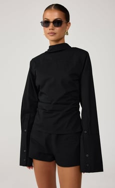 Jordynn Long Sleeve Top (Black) - US 4