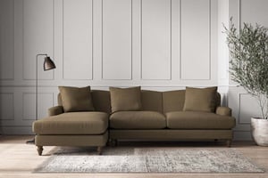 nkuku Deni Large Left Hand Chaise Sofa | Make To Order | Brera Linen Chesnut | No Colour
