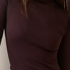Chocolate Brown Ribbed Long Sleeve Top