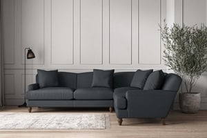 nkuku Deni Right Hand Corner Sofa | Make To Order | Super Grand | Recycled Cotton Thunder