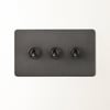 Lucian three gang 2 way toggle switch in bronze