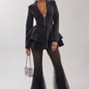 AKIRA Work Hard Play Hard Blazer Mesh Jumpsuit | Black | Size 1X