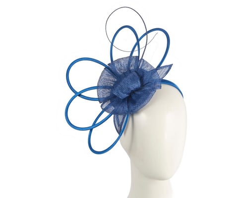 Unique royal blue sinamay fascinator by Max Alexander