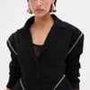 AKIRA Zipped Up Peplum Blazer | Black | Size Medium