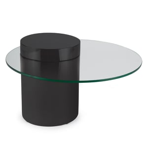 Odette Black Wooden Glass Top Coffee Table